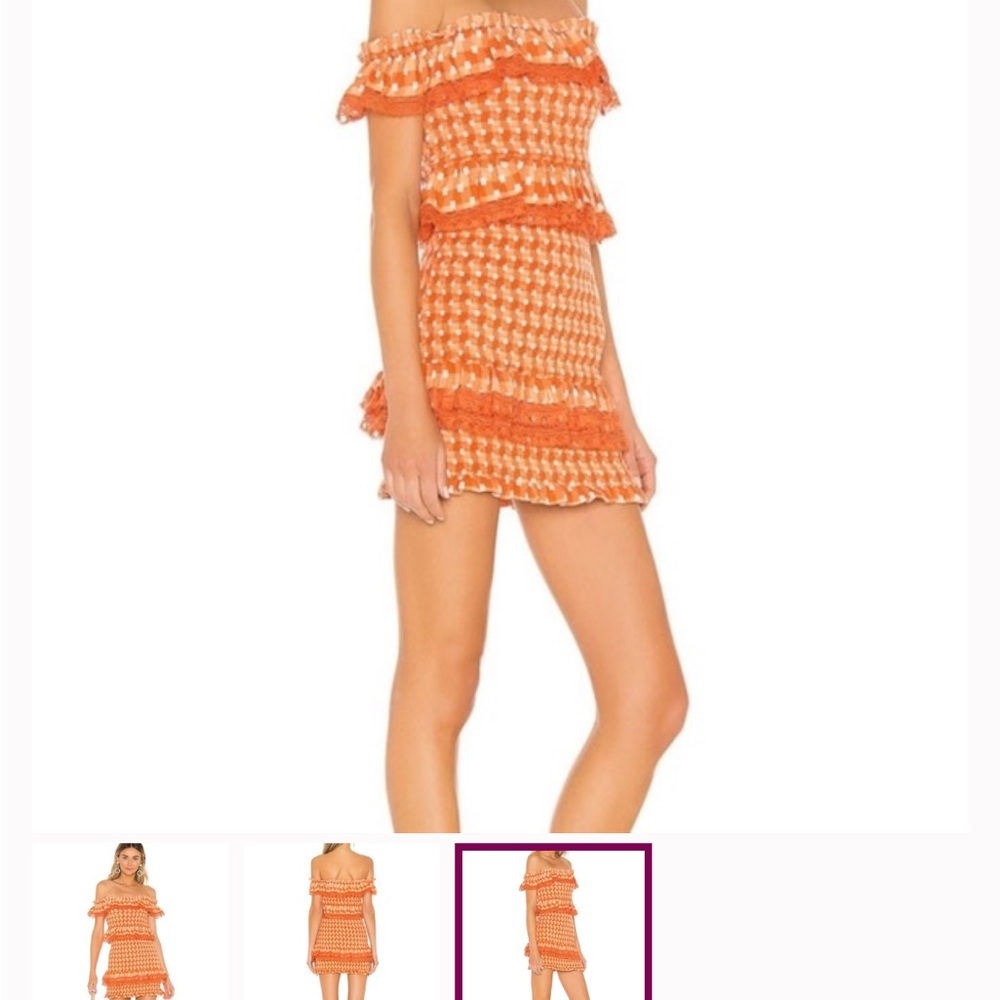 Tularosa Orange Off-Shoulder Dress